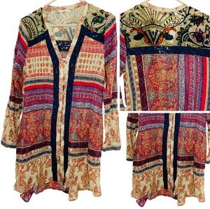 Soft Surroundings mixed media tunic top